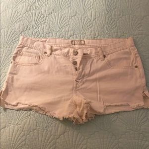 Free People White Jean Shorts